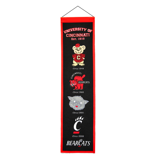 Cincinnati Bearcats Logo Evolution Heritage Banner