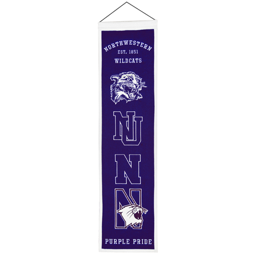 Northwestern Wildcats Logo Evolution Heritage Banner