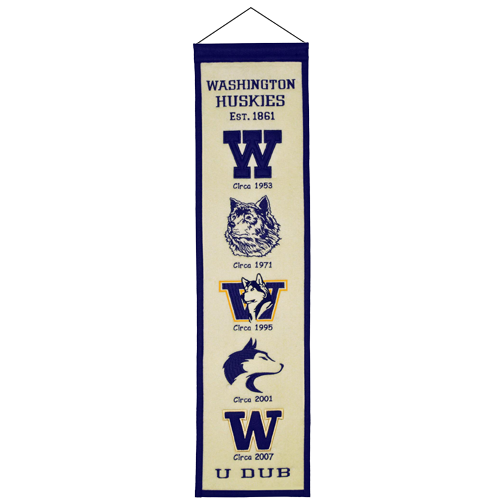Washington Huskies Logo Evolution Heritage Banner