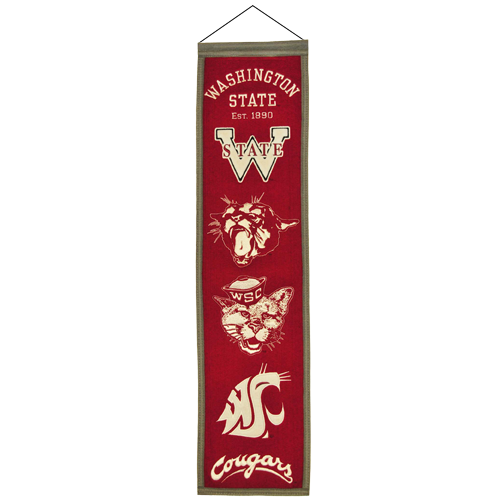 Washington State Cougars Logo Evolution Heritage Banner