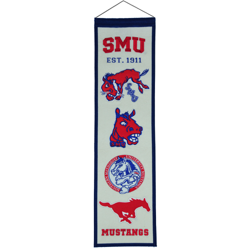 Southern Methodist University SMU Mustangs Logo Evolution Heritage Banner