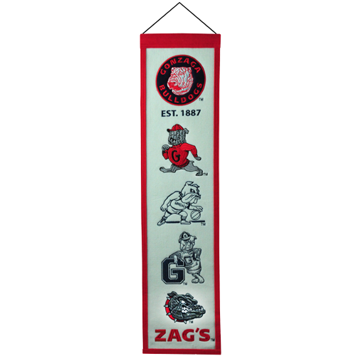 Gonzaga Bulldogs Logo Evolution Heritage Banner