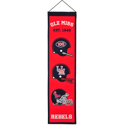 University of Mississippi Ole Miss Rebels Logo Evolution Heritage Banner