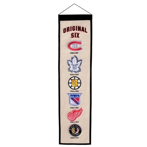 NHL Hockey Original Six Heritage Banner - Canadiens, Maple Leafs, Bruins, Rangers, Red Wings, Black Hawks