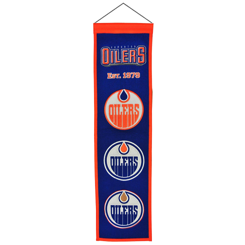 Edmonton Oilers Logo Evolution Heritage Banner