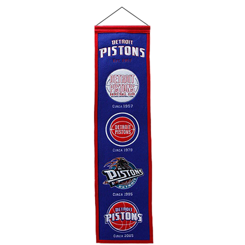 Detroit Pistons Logo Evolution Heritage Banner