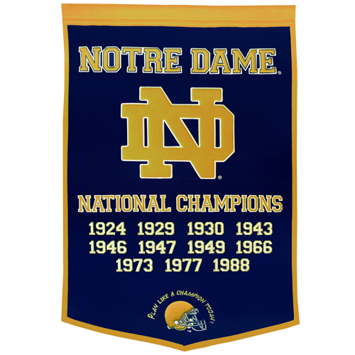 Notre Dame Fighting Irish Football Championship Dynasty Banner