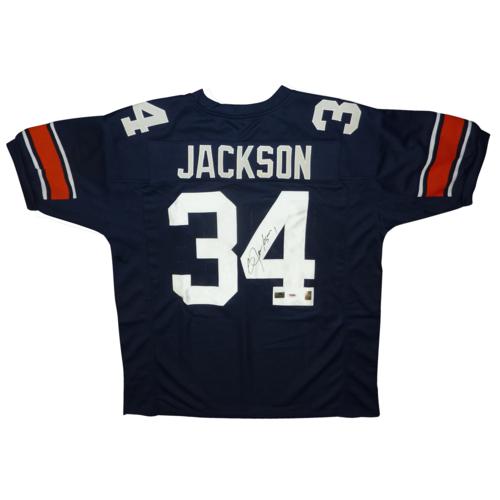 Bo Jackson Autographed Auburn Tigers (Blue #34) Custom Jersey - Jackson Holo