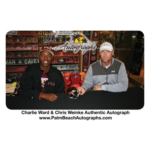 Charlie Ward And Chris Weinke Autographed FSU Florida State Seminoles (Black) Mini Helmet w/ Inscrs
