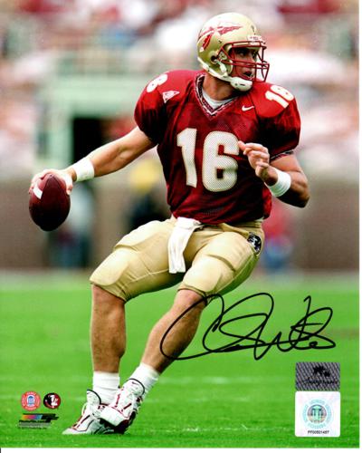 Chris Weinke Autographed FSU Florida State Seminoles (Garnet Jersey) 8x10 Photo