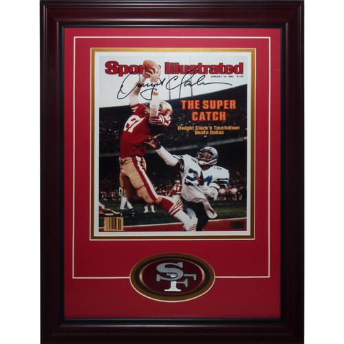 Dwight Clark Autographed San Francisco 49ers (The Catch Sports Illustrated) Deluxe Framed 11x14 Photo with Patch