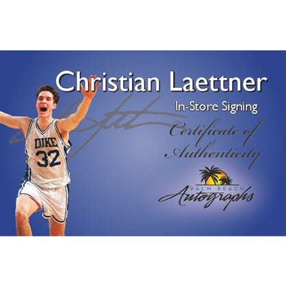 Christian Laettner Autographed Duke Blue Devils Full-Size Basketball w/ "91 + 92 Champs"