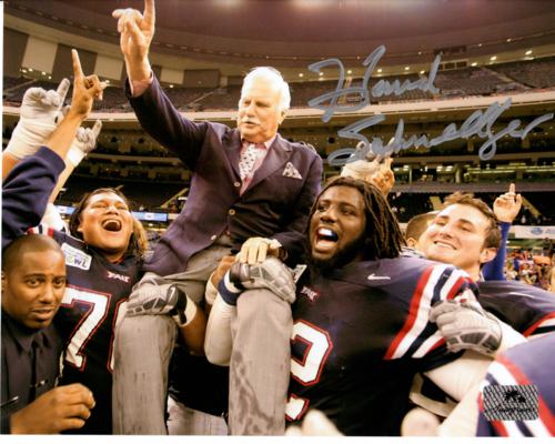 Howard Schnellenberger Autographed Florida Atlantic FAU Owls (Carried off Field) 8x10 Photo