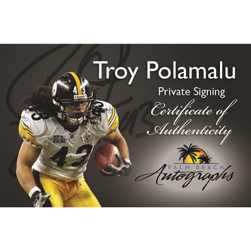 Troy Polamalu Autographed Pittsburgh Steelers (Black #43) Deluxe Framed Jersey - Polamalu Holo