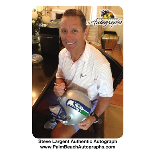 Steve Largent Autographed Seattle Seahawks (Throwback) Deluxe Full Size Replica Helmet w/ "HOF 95"