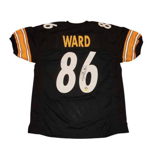 Hines Ward Autographed Pittsburgh Steelers (Black #86) Custom Jersey - Ward Holo