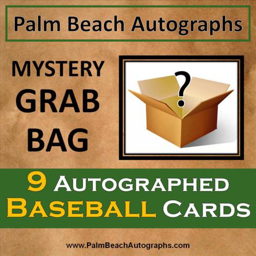 MYSTERY GRAB BAG - 9 Autographed Baseball Cards - Assorted Teams