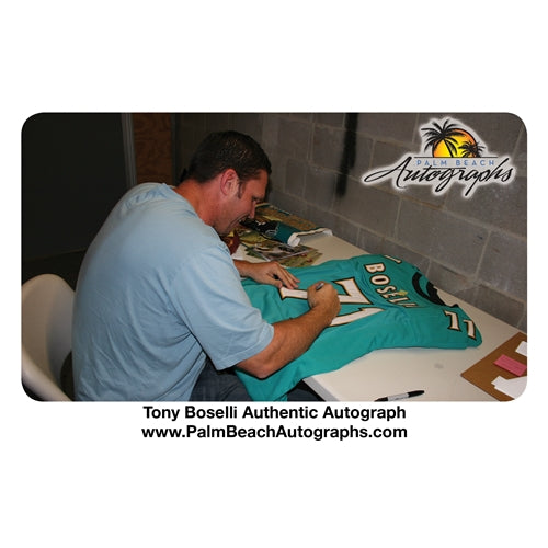 Tony Boselli Autographed Jacksonville Jaguars (Teal #71) Deluxe Framed Jersey