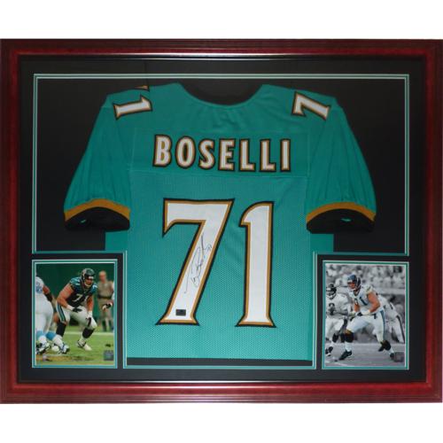 Tony Boselli Autographed Jacksonville Jaguars (Teal #71) Deluxe Framed Jersey