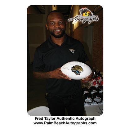 Fred Taylor Autographed Jacksonville Jaguars Logo Football