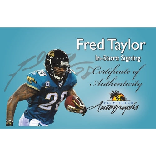 Fred Taylor Autographed Jacksonville Jaguars (Teal #28) Deluxe Framed Jersey
