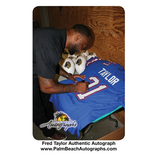 Fred Taylor Autographed Florida Gators (Blue #21) Custom Jersey