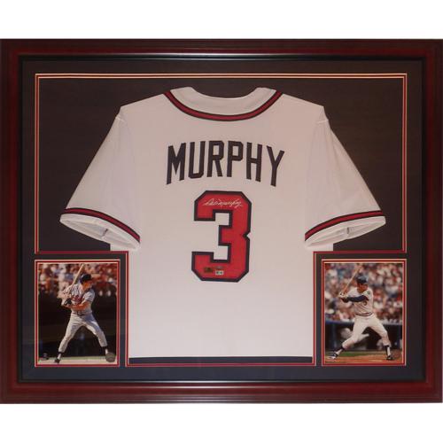 Dale Murphy Autographed Atlanta Braves (White #3) Deluxe Framed Jersey - TriStar