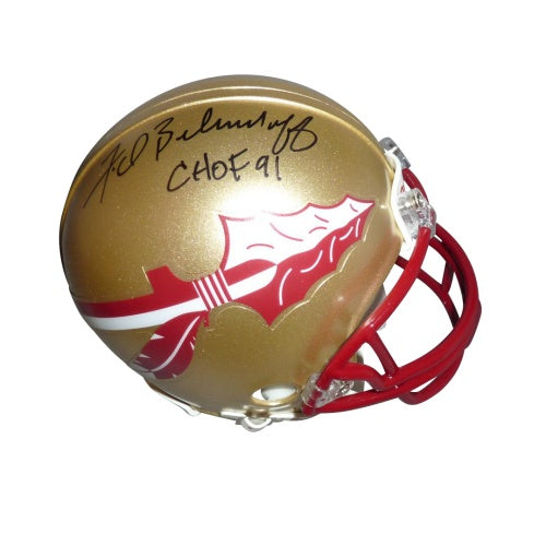 Fred Biletnikoff Autographed FSU Florida State Seminoles Mini Helmet w/ "CHOF 91"