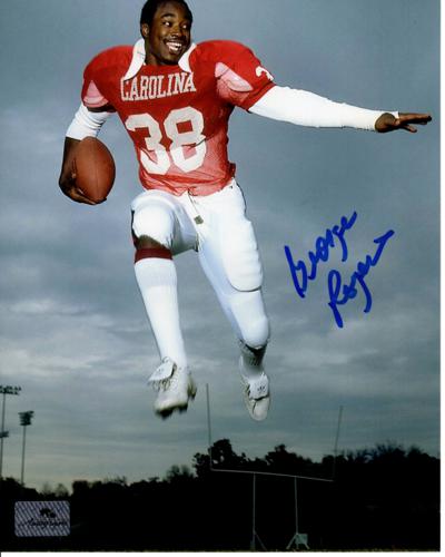 George Rogers Autographed South Carolina Gamecocks (Jumping) 8x10 Photo
