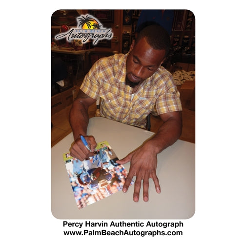 Percy Harvin Autographed Florida Gators (Blue Jersey #1) 8x10 Photo
