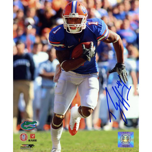 Percy Harvin Autographed Florida Gators (Blue Jersey #1) 8x10 Photo