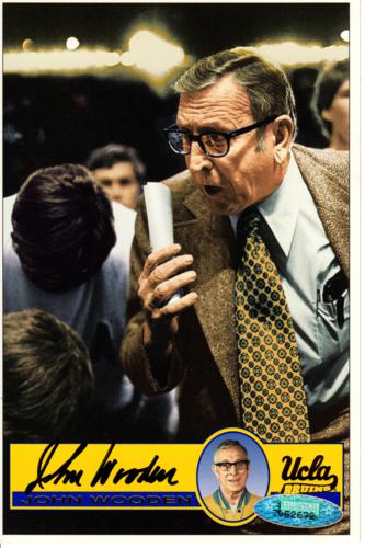 John Wooden Autographed UCLA Bruins 4x7 Card - TriStar