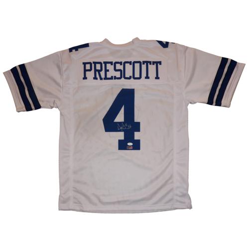Dak Prescott Autographed Dallas Cowboys (White #4) Custom Jersey