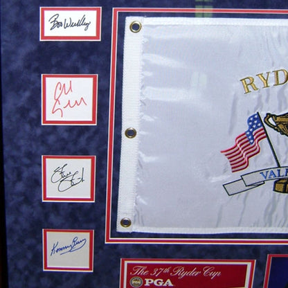 Ryder Cup 2008 USA Team Signed Deluxe Framed Piece with Flag, Program, Photo - Azinger and 12 Team Member Signatures