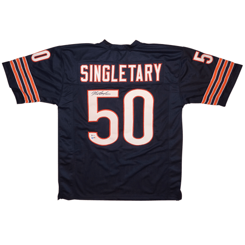 Mike Singletary Autographed Chicago Bears (Blue #50) Jersey - Beckett