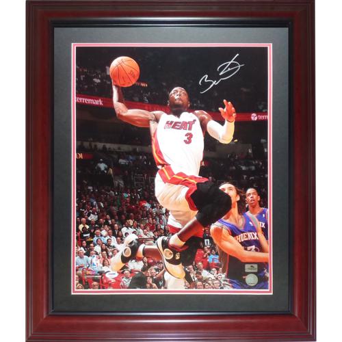 Dwyane Wade Autographed Miami Heat (Red #3) Deluxe Framed Jersey