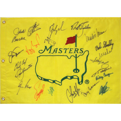 Masters Golf Pin Flag Autographed by 21 Former Champions #16