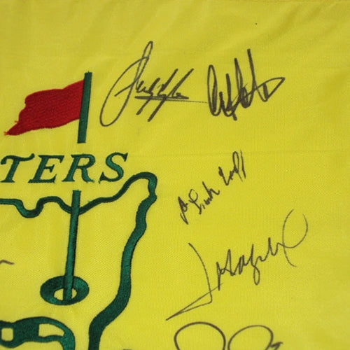 Masters Golf Pin Flag Autographed by 15 Former Champions #18