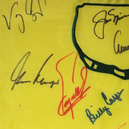 Masters Golf Pin Flag Autographed by 15 Former Champions #18