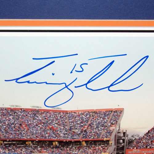 Tim Tebow Autographed Florida Gators (Final Home Game - Day "Senior Day 2009") Deluxe Framed Panoramic Photo - Tebow Holo