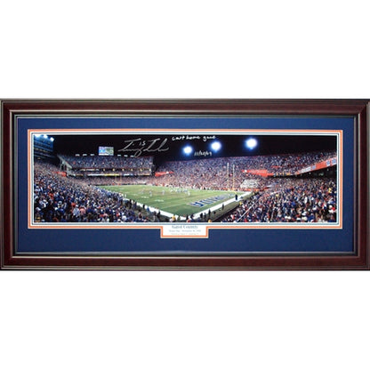 Tim Tebow Autographed Florida Gators (Final Home Game - Night "Gator Country") Deluxe Framed Panoramic Photo - Tebow Holo