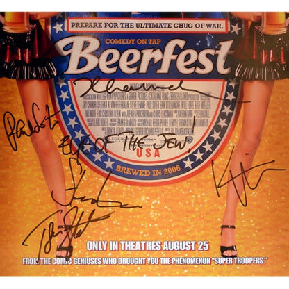 Broken Lizard (Jay Chandrasekhar, Kevin Heffernan, Steve Lemme, Paul Soter & Erik Stolhanske) Autographed Beerfest (11"x17") Movie Poster