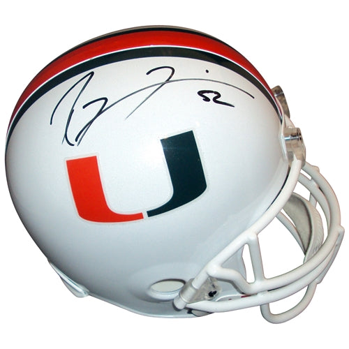 Ray Lewis Autographed Miami Hurricanes Deluxe Full-Size Replica Helmet
