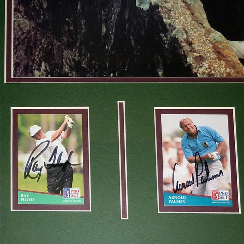Jack Nicklaus, Ray Floyd, Arnold Palmer, Tom Watson (St. Andrews Bridge) Deluxe Framed Autographed Card Piece with 16x20 Photo