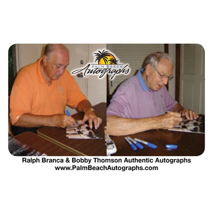 Ralph Branca and Bobby Thomson Dual Autographed "Shot" (Choking) 8x10 Photo