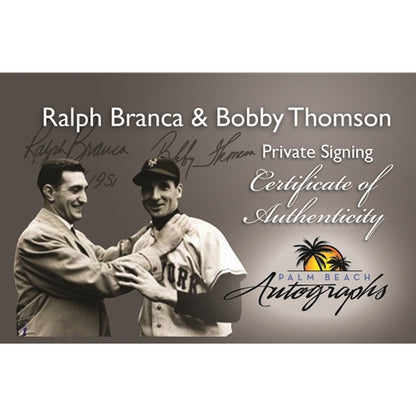 Ralph Branca and Bobby Thomson Dual Autographed "Shot" (Choking) 8x10 Photo