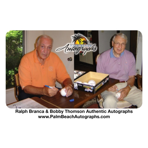 Ralph Branca and Bobby Thomson Dual Autographed "Shot" MLB Baseball w/ Inscription , Date