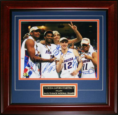 Florida Gators "Starting 5" (Brewer , Green , Horford , Humphrey , Noah) Autographed (2007 Final Four) Deluxe Framed  11x14 Photo