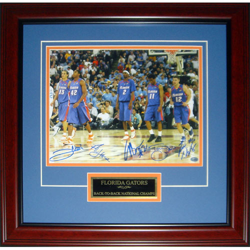 Florida Gators "Starting 5" (Brewer , Green , Horford , Humphrey , Noah) Autographed (2006 Final Four) Deluxe Framed 11x14 Photo