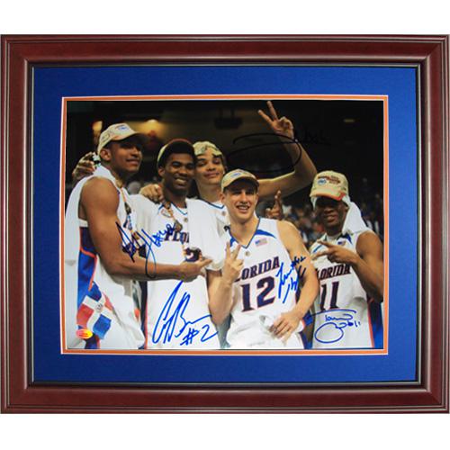 Florida Gators "Starting 5" (Brewer , Green , Horford , Humphrey , Noah) Autographed (2007 Final Four) Deluxe Framed 16x20 Photo